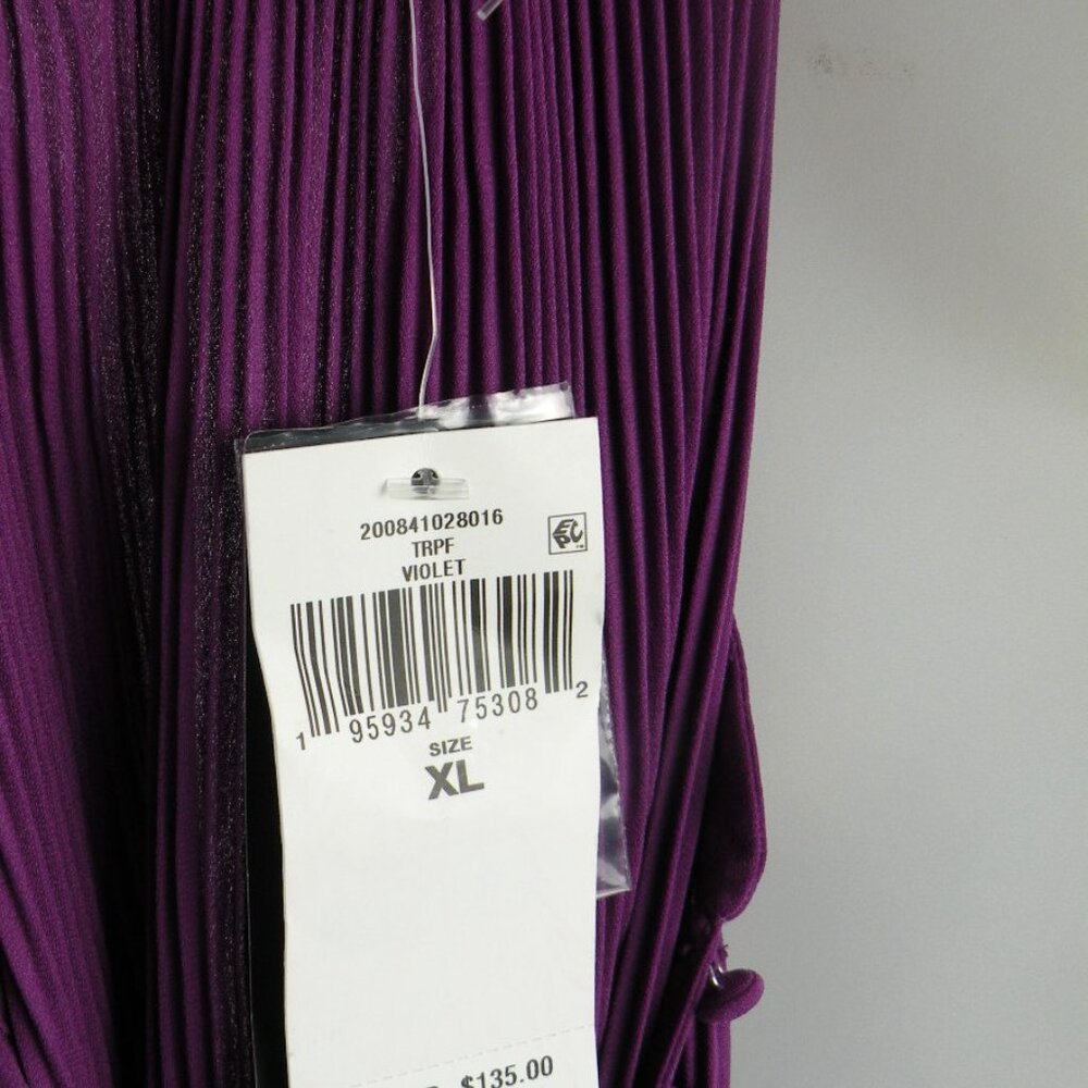 NWT LAUREN RALPH LAUREN Pleated Georgette Violet Blouse XL - Picture 6 of 6